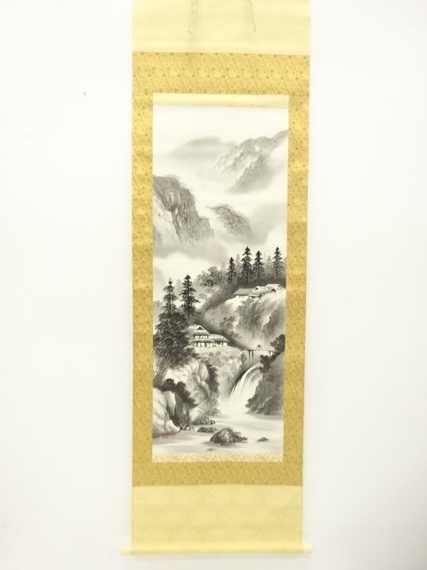 JAPANESE COLLECTIBLE / LANDSCAPE / INK BY SUIDO / HANGING SCROLL SILK